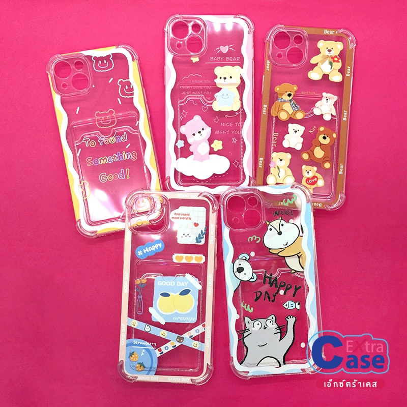 11-14-14plus-14promax-oppo-a16-vivo-y02s-y21-2021-เคสนิ่มใสมุมกันกระแทกกันกล้อง-tpu-ด้านหลังมีช่องใส่การ์ด