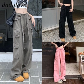 DaDulove💕 2022 American Retro Ins Street Multi-pocket Overalls Loose Straight Wide Leg Pants Fashion Womens Clothing