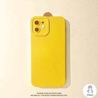 เคสโทรศัพท์มือถือ TPU นิ่ม กันกระแทก สีพื้น สีเหลืองมาการอง เรียบง่าย สําหรับ IPhone 15 14 13 12 11 Pro Max X XR Ultra