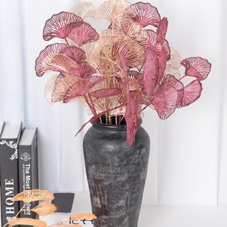 【AG】1 Branch Artificial Leaves Hollow Lustrous 3 Forked Flower Arrangement Fake Foliage Branch Home Decoration