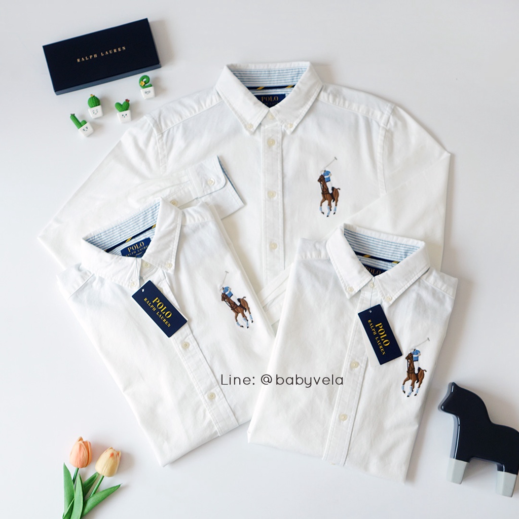 พร้อมส่ง-polo-ralph-lauren-รุ่น-big-pony-cotton-oxford-shirt-white