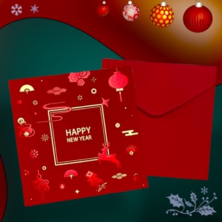 🇹🇭 Happy New Year Card | Merry Christmas | ตกแต่งงานปาร์ตี้ | ตกแต่งต้นคริสต์มาส | ตกแต่งสินค้า | การ์ดอวยพร