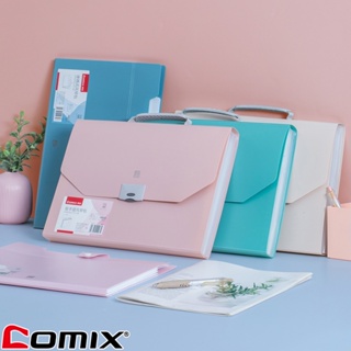 Comix A6198 PVC document bag with 13 compartments กระเป๋าเอกสาร PVC มี 13ช่อง กระเป๋า เครื่องเขียน อุปกรณ์สำนักงาน แฟ้ม