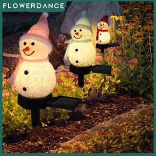 คริสต์มาสกลางแจ้งสวนโคมไฟพลังงานแสงอาทิตย์น่ารักคริสต์มาส Snowman ไฟ Led/ ซานตาคลอส Snowman Happy ตกแต่งโคมไฟพื้นสำหรับสนามหญ้า Flowerdance