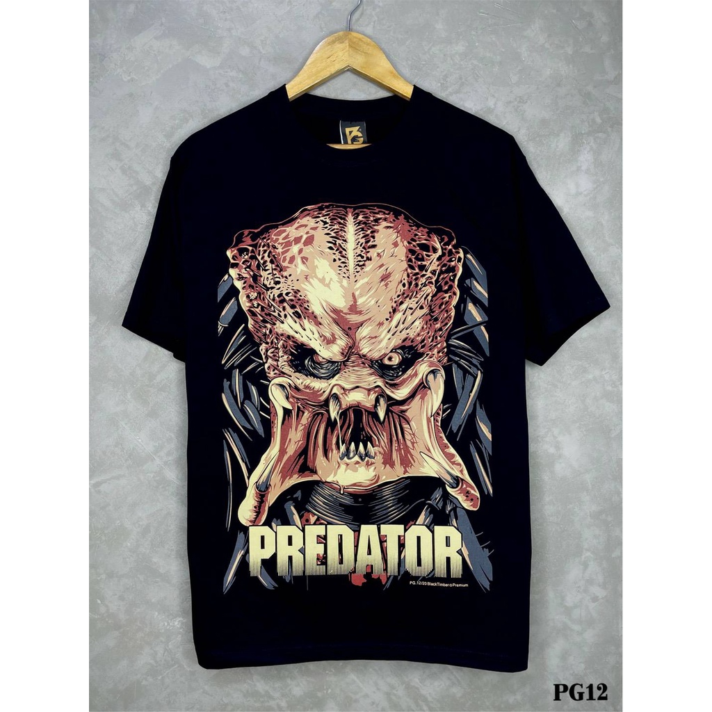 predatorเสื้อยืดสีดำสกรีนลายpg12
