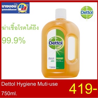 Dettol 750 ML เดทตอล น้ำยาฆ่าเชื้อโรค เอนกประสงค์ (ใช้ภายในบ้าน,สำนักงาน)