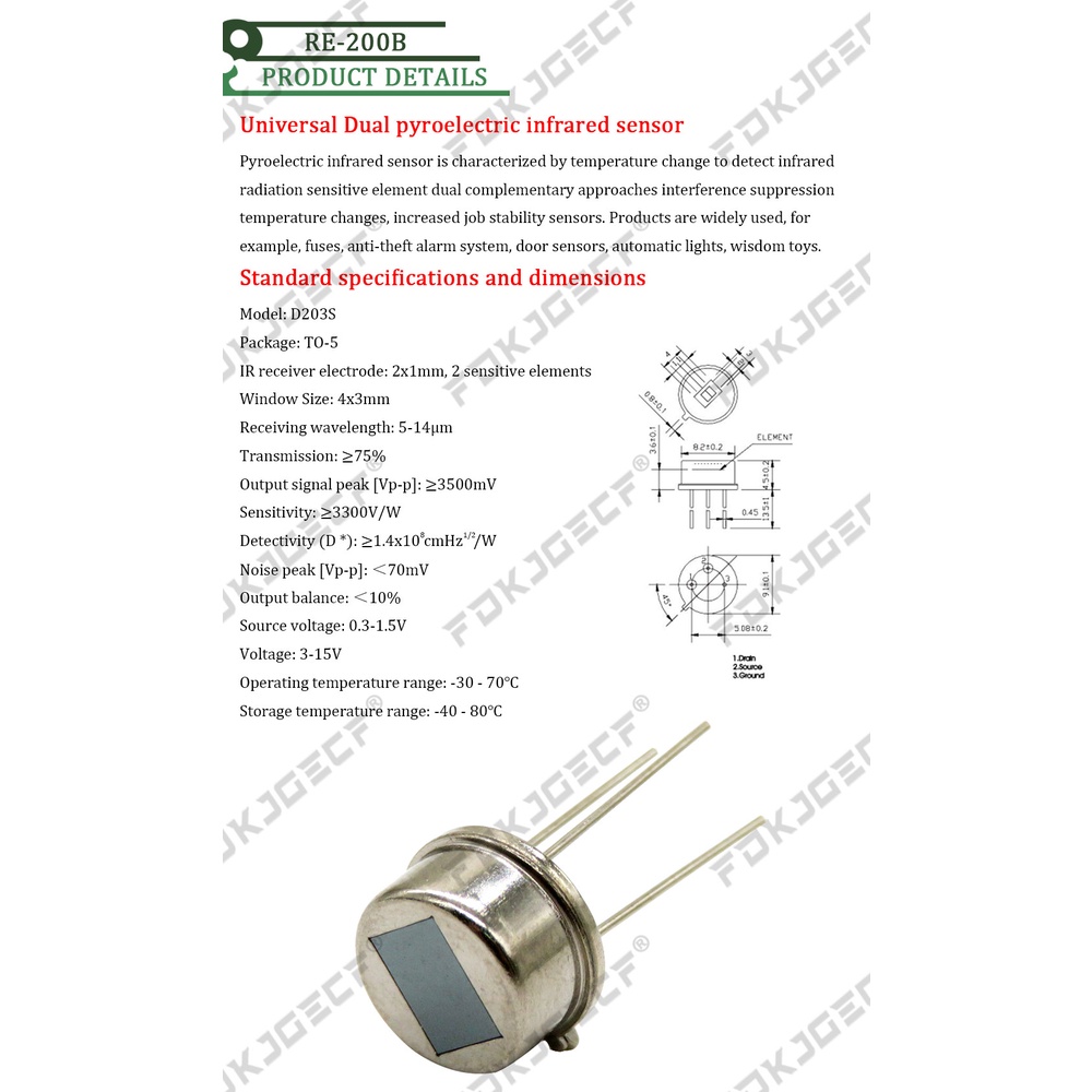 เซนเซอร์เลนส์ PIR D203S LHI874 LHI878 RE200B P228 10 ชิ้น | Shopee Thailand