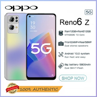 OPPO Reno6 Z โทรศัพท์มือถือ ของแท้100% โทรศัพท์ 512GB ราคาถูกโทรศัพท์มือถือ ประกันศูนย์ 2ป มือถือ COD