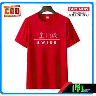 เสื้อยืด T SHIRT T-SHIRT Ball SWISS WORLD Cup FIFA WORLD QATAR 2022 Cotton COMBED 30S