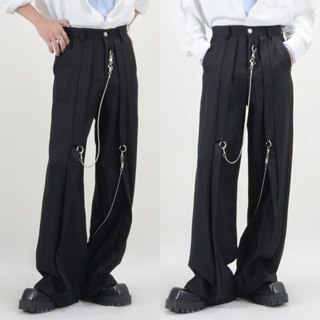 ภาพหน้าปกสินค้าHUZZO PANTS กางเกงสแลคเอวสูงทรงกระบอกแต่งโซ่ ที่เกี่ยวข้อง