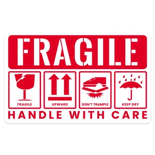 สติกเกอร์ฉลากคําเตือน "Handle With Care" 5*8 ซม. 50 ชิ้น ต่อแพ็ค