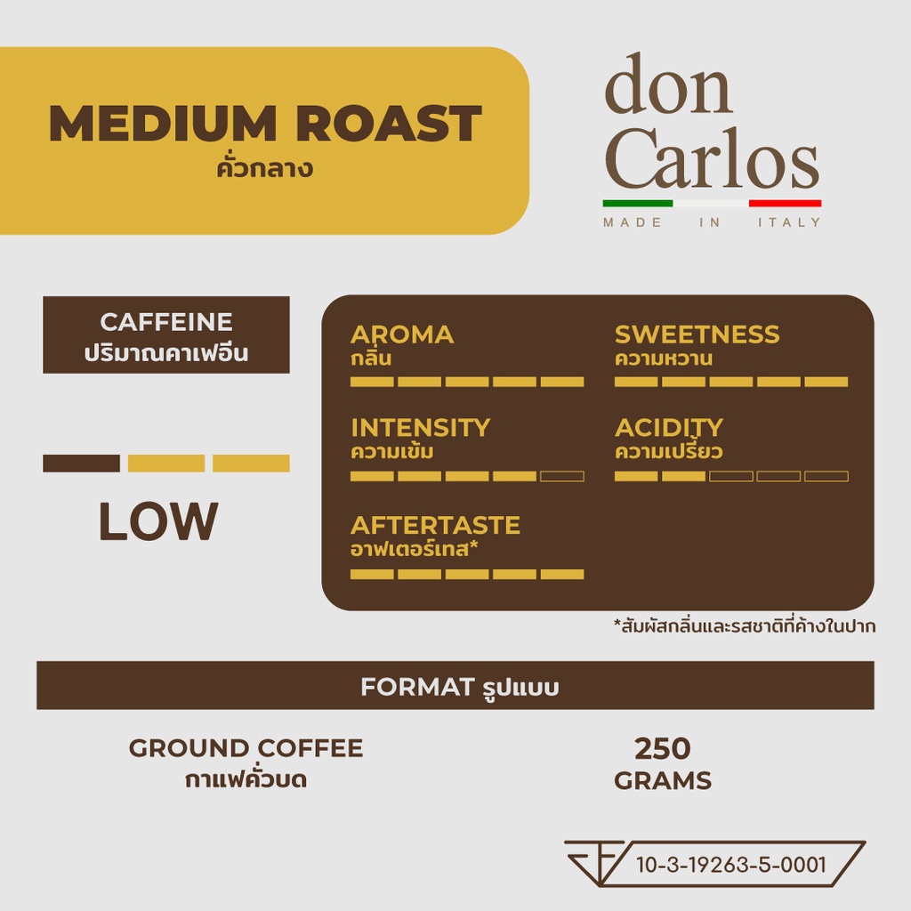 don-carlos-กาแฟคั่วบดอาราบิกา100-พรีเมียมแท้จากอิตาลี-italian-100-puro-arabica-ground-coffee
