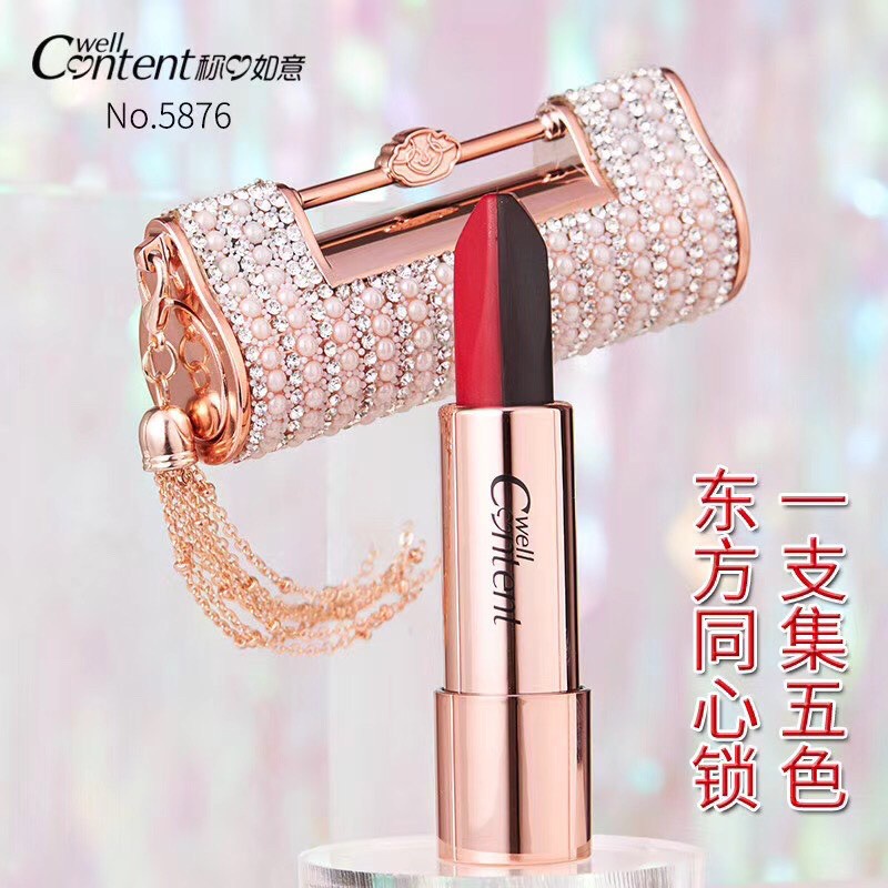 5in1-lipstick-well-content-no-5876-ลิปสติกเปลี่ยนสี-5-สี-เฉดสีในแท่งเดียว