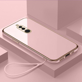 สําหรับ Xiaomi Redmi 8 / Redmi 8A สไตล์น่ารัก สีมาการอง ชุบเชือกเส้นเล็ก TPU เคสนิ่ม