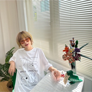 เสื้อยืดทรงโอเวอร์ไชส์ สกรีนลาย MINDFUL PRACTICE-FG00035