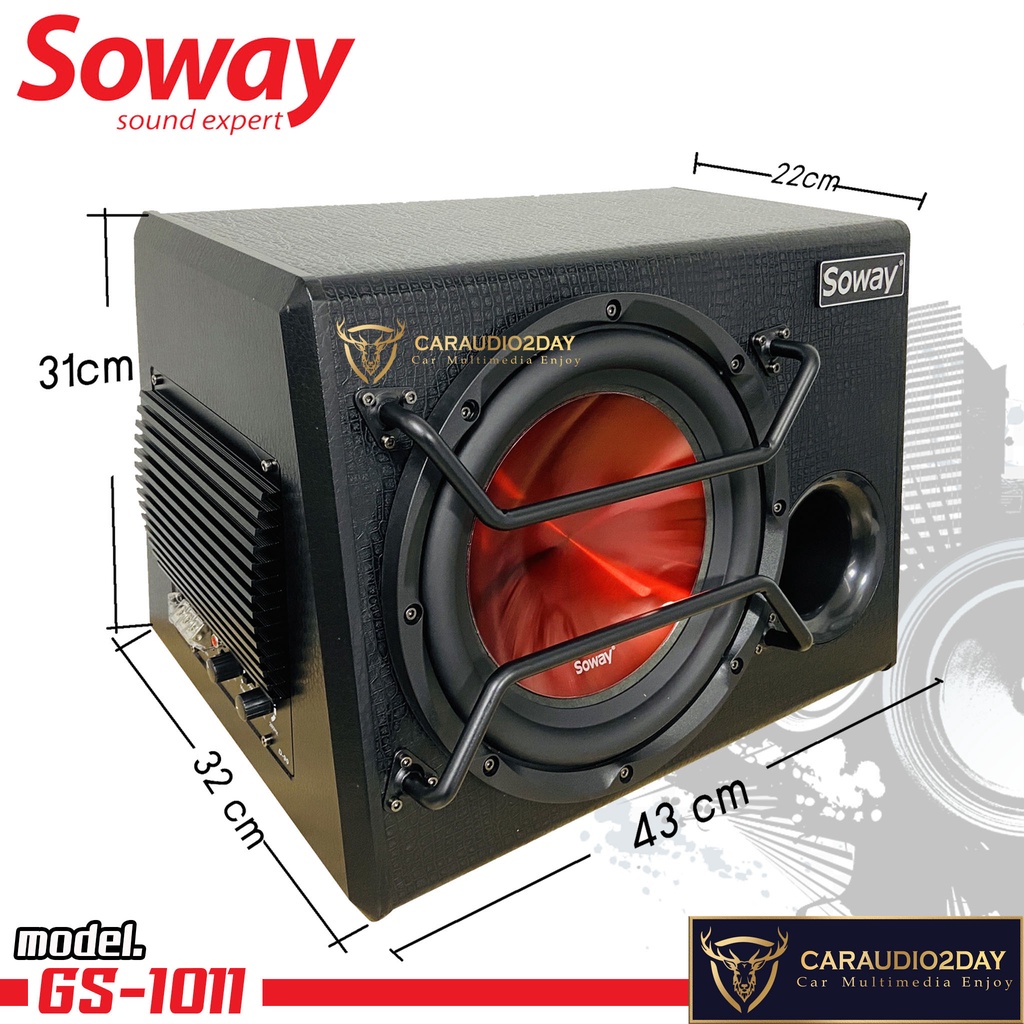 sowayสินค้ามาใหม่-gs-1011-800w-ตู้ซับ-สำเร็จรูป-sub-box-10นิ้ว-แอมป์ในตัว-ลำโพงซับเบส-ซับวูฟเฟอร์-10-นิ้ว-เครื่องเสียงรถ