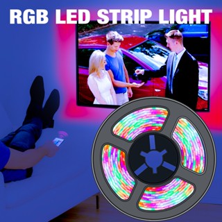 แถบไฟ LED รีโมทคอนโทรล5V RGB ไม่กันน้ำมีความยืดหยุ่นโคมไฟห้องนอนในอาคารเชือกยาวของตกแต่งแสง Night Light