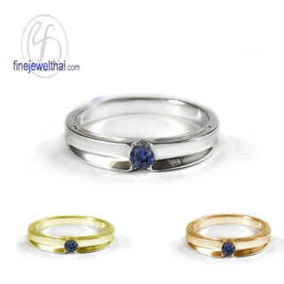 Finejewelthai-แหวนไพลิน-ไพลิน-แหวนเงินแท้-แหวนพลอย-Blue-Sapphire-Silver-Ring-R1240bl (เลือกสีตัวเรือนได้)