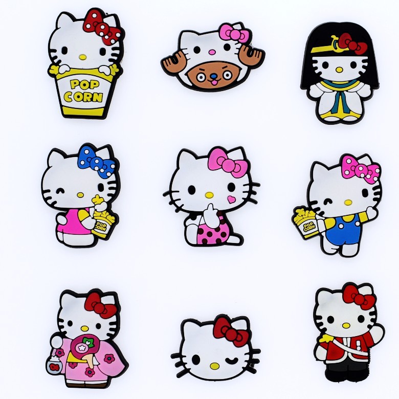 crocs-jibbitz-pins-กระดุม-จี้รูป-hello-kitty-หลากสีสัน-สําหรับรองเท้า-diy