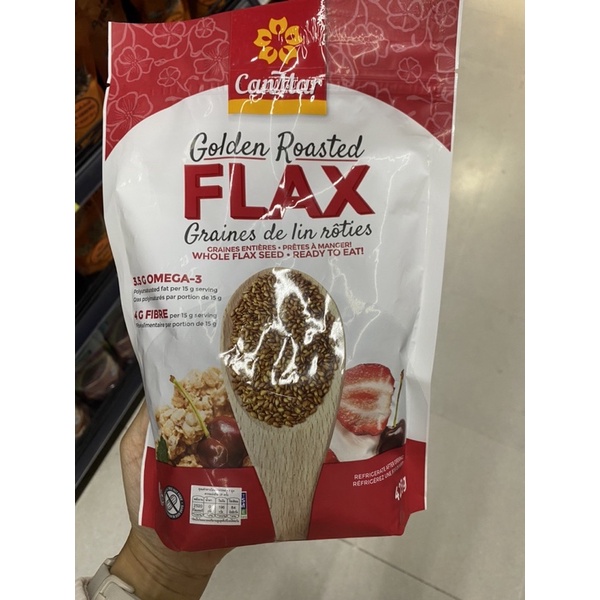 Golden Roasted Flax ( Canmar Brand ) 425 G. เมล็ดแฟลกซ์ สีทอง คั่ว