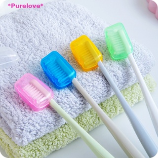 Purelove&gt; ฝาครอบแปรงสีฟัน แบบพกพา สําหรับเดินทาง ตั้งแคมป์