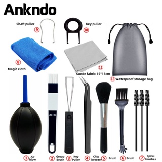 Ankndo ชุดเครื่องมือทําความสะอาด 12 ชิ้น สําหรับคอมพิวเตอร์ กล้อง คีย์บอร์ด หูฟัง แปรงรอยแยก ชุดทําความสะอาดคอมพิวเตอร์