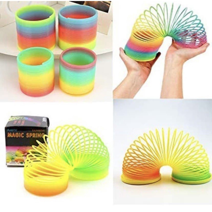ของเล่นเด็ก Magic Spring Slinky Rainbow Pear / สปริงเกลียว Rainbow ...