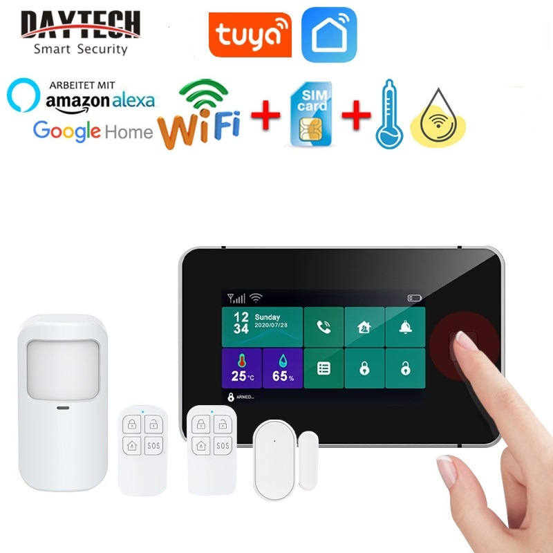 daytech-tuya-smart-wifi-gsm-ระบบเตือนภัย-กันขโมย-อุณหภูมิ-ความชื้น-แบบไร้สาย-มีสาย-ทัชแพด-ลายนิ้วมือ-alexa-google-home-gsm05