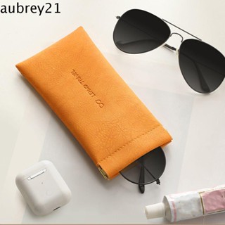 Aubrey1 กระเป๋าใส่แว่นตา หนัง PU แบบพกพา สําหรับผู้หญิง ผู้ชาย ที่ใส่แว่นตา แว่นตา เคสป้องกัน กระเป๋าเครื่องสําอาง เรียบง่าย