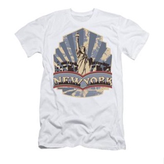 Statue of Liberty New York T-Shirt เสื้อยืดสีขาว เสื้อยืดสีขาวผู้หญิง