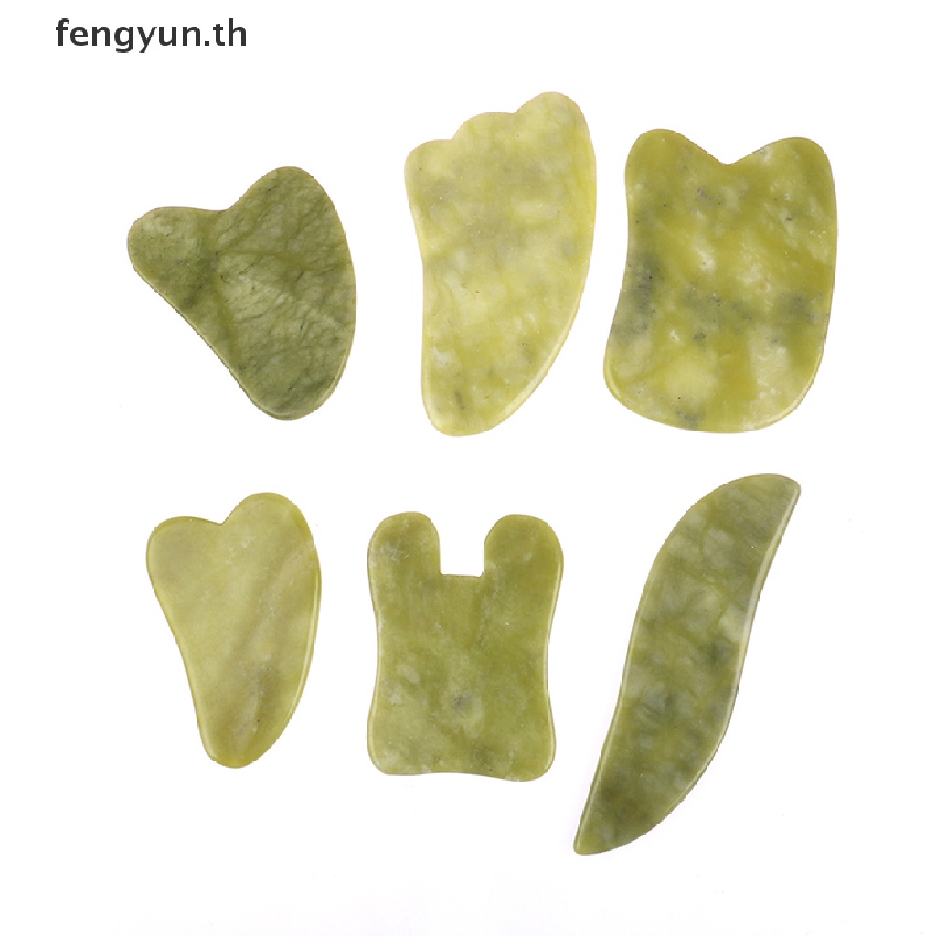fengyun-แผ่นหินหยกกัวซาธรรมชาติ-รูปหัวใจ-สีเขียว-สําหรับนวดใบหน้า