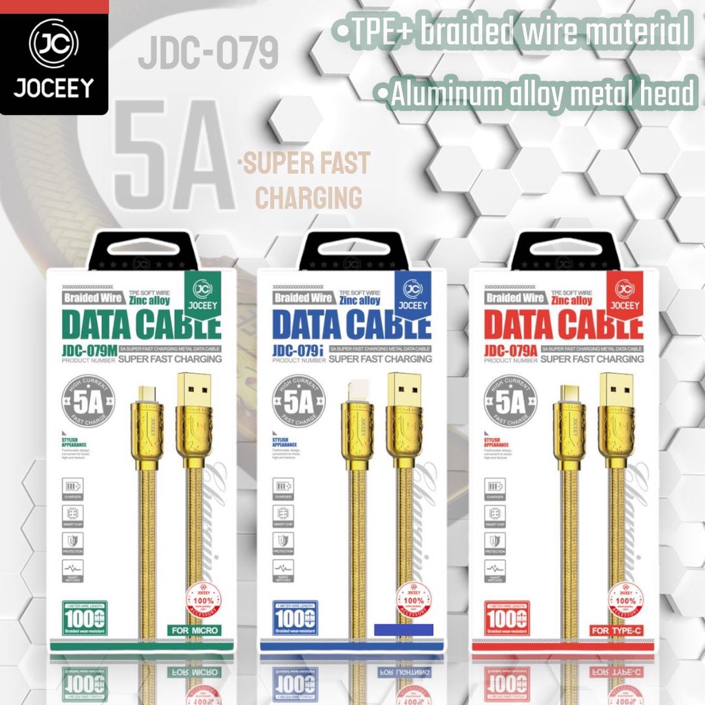 สายชาร์จเร็ว5aรุ่นjdc-079-สายชาร์จใช้งานดีทนทานกับการใช้งานรองรับ-micro-type-c-phone