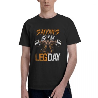 BANDAI เสื้อยืดลําลอง ผ้าฝ้าย แขนสั้น พิมพ์ลายดราก้อนบอล LEG DAY GYM Super Saiyan Goku แฟชั่นสําหรับผู้ชาย