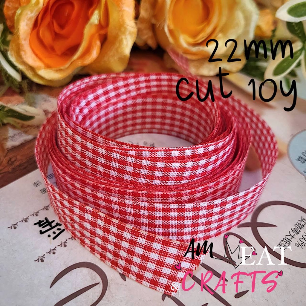 22mm-ริบบิ้น-ลายสก็อต-ริบบิ้น-ผ้าต่วน-ริบบิ้น-ribbon-for-diy-ริบบิ้นสำหรับวันพิเศษ-และวันเทศกาล-สินค้าพร้อมส่งจากไทย