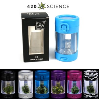 กระปุกซีลใส มีไฟ LED ถังเก็บสมุนไพร 8x Glass Mini Air Tight Storage Herb Stash Container Led Magnifying Mag Jar