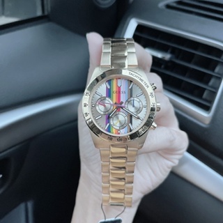 (ห่อน0%) นาฬิกา Guess Altitude Rainbow Gold Coloured Wristwatch GW0434G1 ✔️หน้าปัดกลม สีรุ้ง 42 มม. สแตนเลสสีทอง