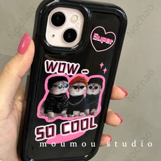 เคสป้องกันโทรศัพท์มือถือ แบบนิ่ม ลายแมวดํา กันกระแทก สําหรับ Iphone 14pro max 13 12 11 14 13promax 12 11