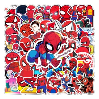 พร้อมส่ง marvel มาร์เวล  sticker สติกเกอร์กันน้ำรูปแบบที่แตกต่างกัน 56ชิ้น Spider-Man สไปเดอร์-แมน