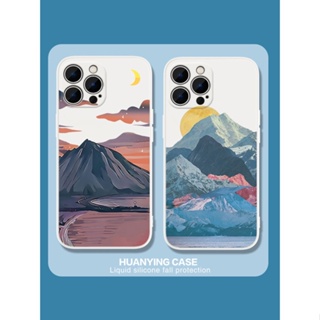 Landscape illustration เคสไอโฟน iPhone 11 8 Plus case X Xr Xs Max Se 2020 cover เคส iPhone 13 12 pro max 7 Plus 14 pro m