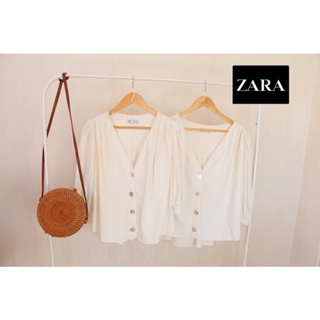 ZARA TRF   x linen ขาวสะอาดใหม่ ผ้าดีมาก size: L 1 ตัว XS 1 ตัว