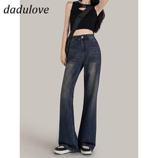 DaDulove💕 New Korean Version of Ins Retro Washed Jeans High Waist Loose Womens plus Size Wide Leg Pants