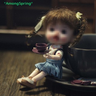 Amongspring> ใหม่ จานรองแก้วกาแฟ ขนาดมินิ 1:12 DIY สําหรับตกแต่งบ้านตุ๊กตา 3 ชิ้น ต่อชุด