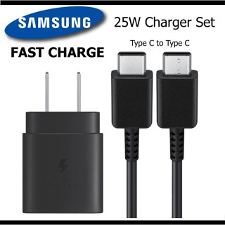 ชุดชาร์จ หัวชาร์จพร้อมสายชาร์จ ชาร์จด่วนของเเท้100%Samsung 25W รองรับเช่น S22/S10/S20/N10/N20/A80/A71/A51/A52 USB C TO C