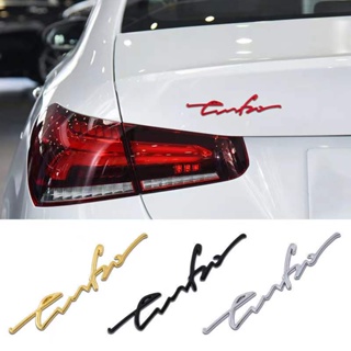 สติกเกอร์โลหะ ลายตัวอักษร 3D สําหรับติดตกแต่งรถยนต์ Audi BMW Toyota Honda KIA VW Volvo Peugeot Renault Hyundai