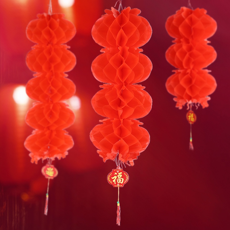 โคมไฟกระดาษ-แบบแขวน-พลาสติก-พับได้-ลายรังผึ้ง-สีแดง-กันน้ํา-สไตล์จีนดั้งเดิม-สําหรับตกแต่งบ้าน-เทศกาลฤดูใบไม้ผลิ