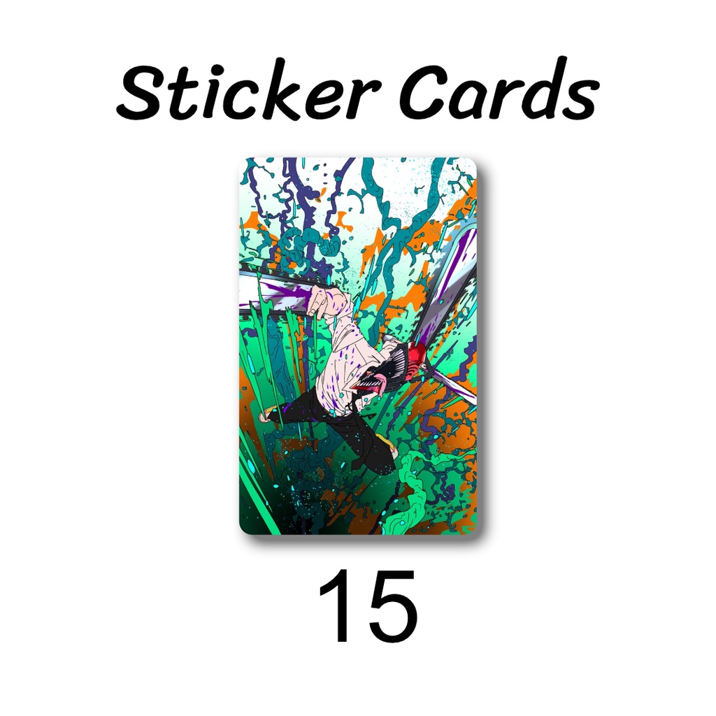 Sticker Cards สติ๊กเกอร์ติดบัตร bts mrt ลาย ChainSawMan ไดคัทพร้อมลอก ...