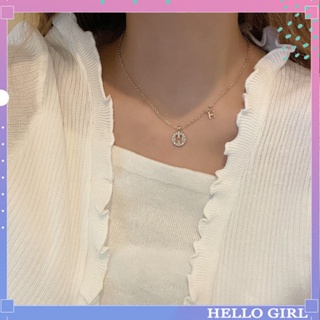 Jewelry สร้อยคอโซ่ ฝังไหปลาร้า ตัวอักษร H เรียบง่าย แฟชั่นสําหรับผู้หญิง ปาร์ตี้วันเกิด ของขวัญ Hellogirl