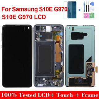 อะไหล่หน้าจอสัมผัสดิจิทัล AMOLED ของแท้ 100% แบบเปลี่ยน สําหรับ SAMSUNG Galaxy S10e lcd G970F DS G970U G970W SM-G9700