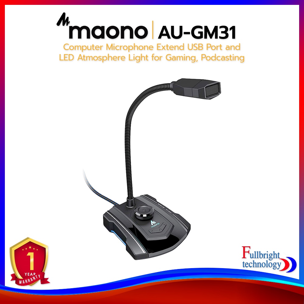 Maono AU-GM31 Computer Microphone Extend USB Port and LED Atmosphere ...