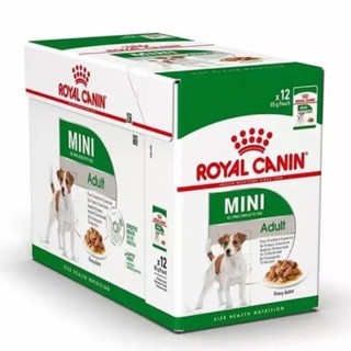 Royal canin สูตร Mini adult สุนัขสายพันธุ์เล็ก ชิวาวา/อาหารซองแบบเปียก ขนาด 85กรัม(แบบซอง)(วัยโตอายุ 1 -12 ปี)อาหารสุนัข